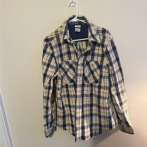 The North Face Navy and Beige Plaid Shirt
